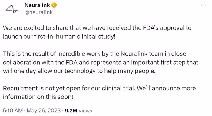 Công ty cấy ghép chip não của Elon Musk được FDA chấp thuận nghiên cứu lâm sàng lên người