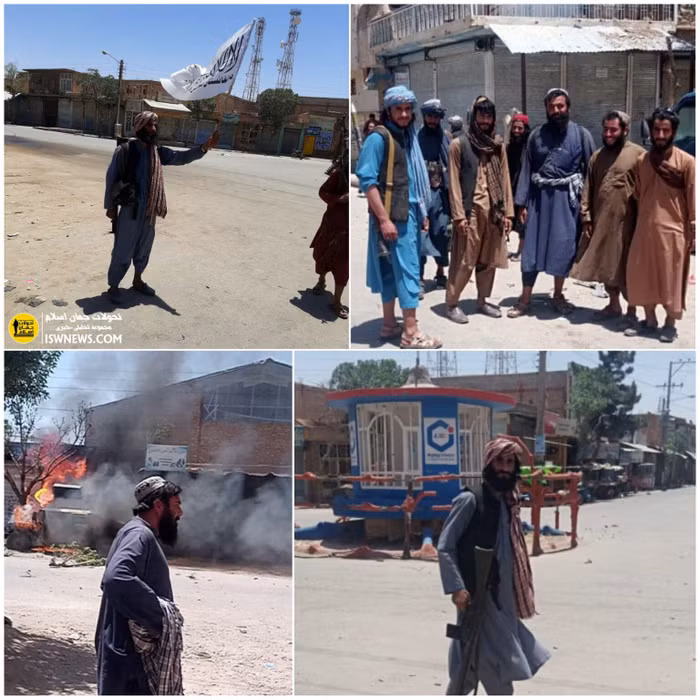 Các tay súng Taliban trong thị trấn Ghourian.