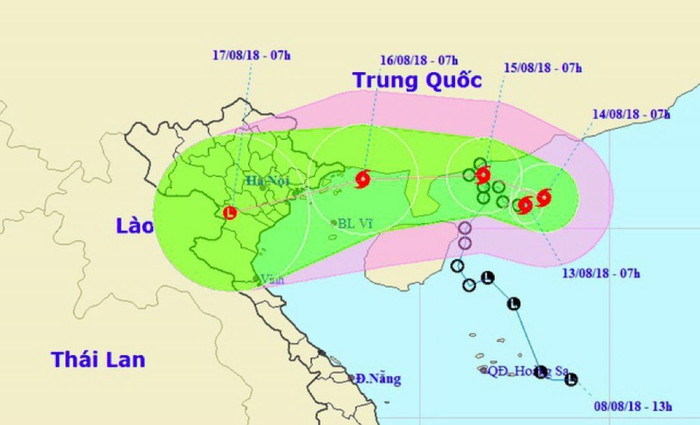 Bão số 4 đổi hướng, thẳng tiến vào Quảng Ninh đến Nam Định