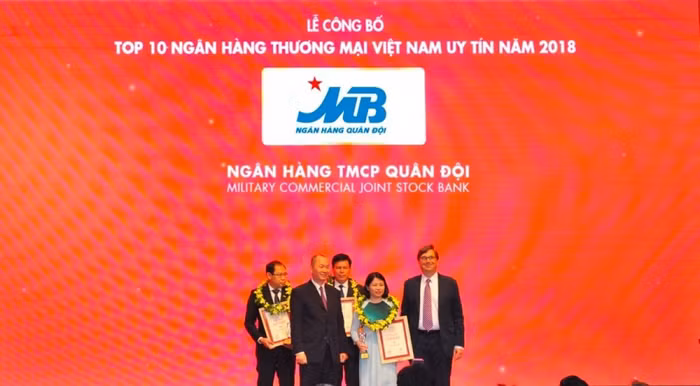 MB thăng hạng trong TOP 10 Ngân hàng thương mại Việt Nam uy tín năm 2018