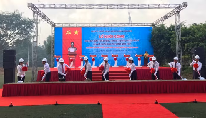 Khởi công tuyến đường dài 1,5km "ngốn" hơn 1.200 tỷ đồng tại quận Long Biên