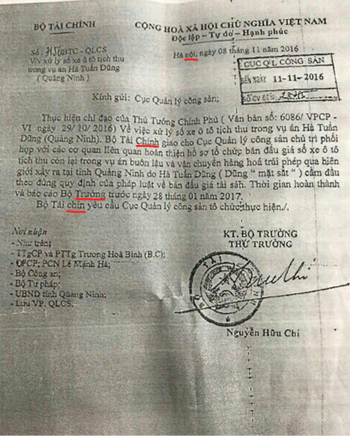 Xuất hiện công văn giả mạo Bộ Tài chính đấu giá xe sang ảnh 1