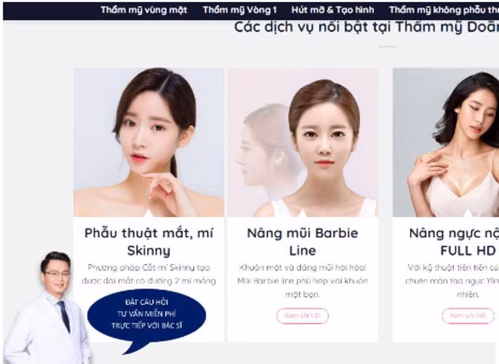 Hình ảnh quảng cáo của Viện thẩm mỹ Dr. Doãn Lâm