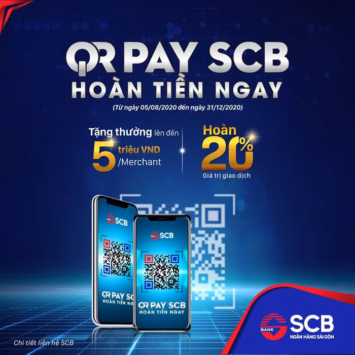 Tận hưởng ‘QR Pay - SCB hoàn tiền ngay’ dành cho khách hàng