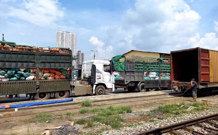 105 tấn nông sản theo tàu đêm vào Nam hỗ trợ người dân vùng dịch