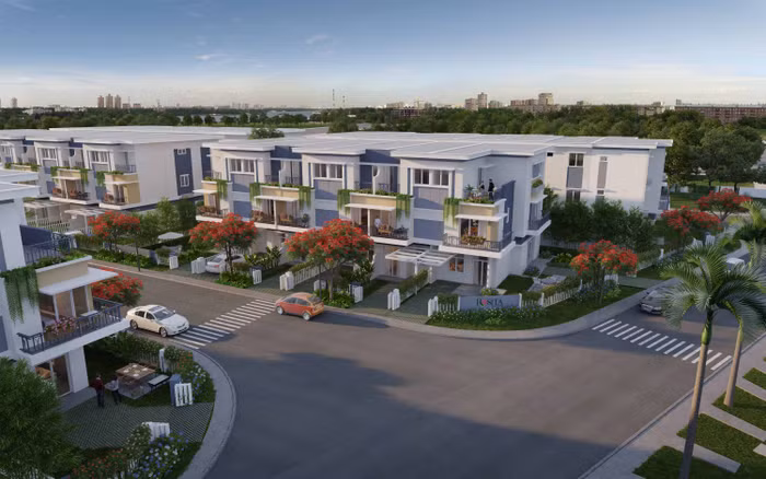 Sân vườn trước mỗi ngôi nhà