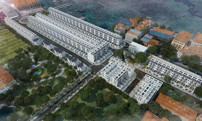 Phối cảnh trung tâm dự án từ trên cao
