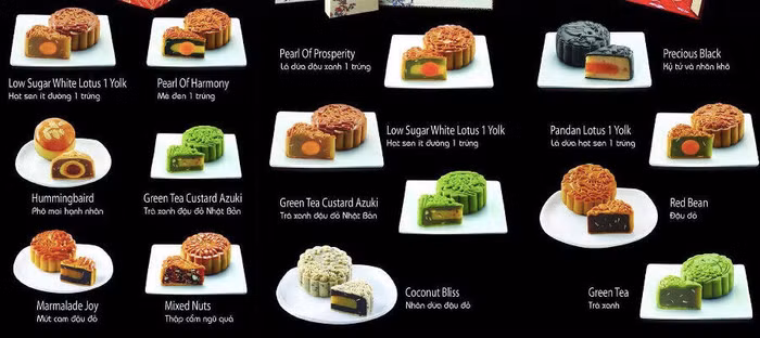 Nhân bánh trung thu đa dạng, nhiều hương vị độc đáo, kết hợp giữa truyền thống và hiện đại