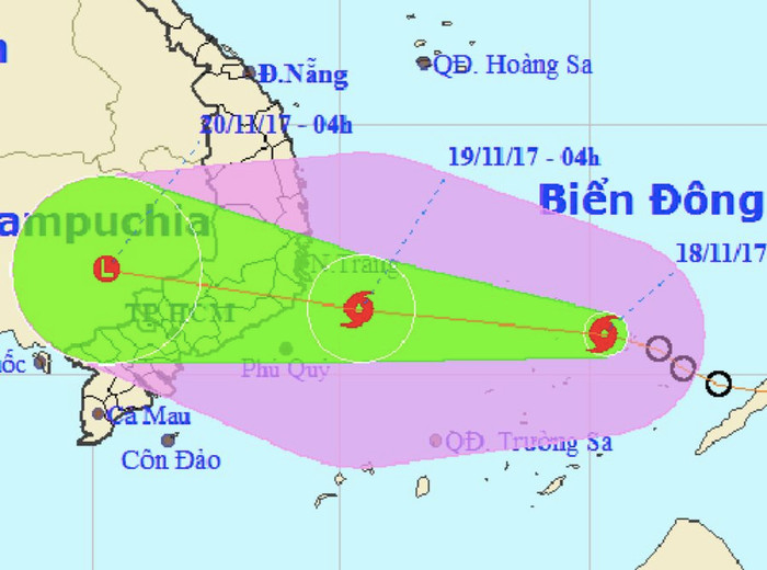 Bão số 14 giật cấp 11 trên quần đảo Trường Sa, tiếp tục "uy hiếp" Nam Bộ