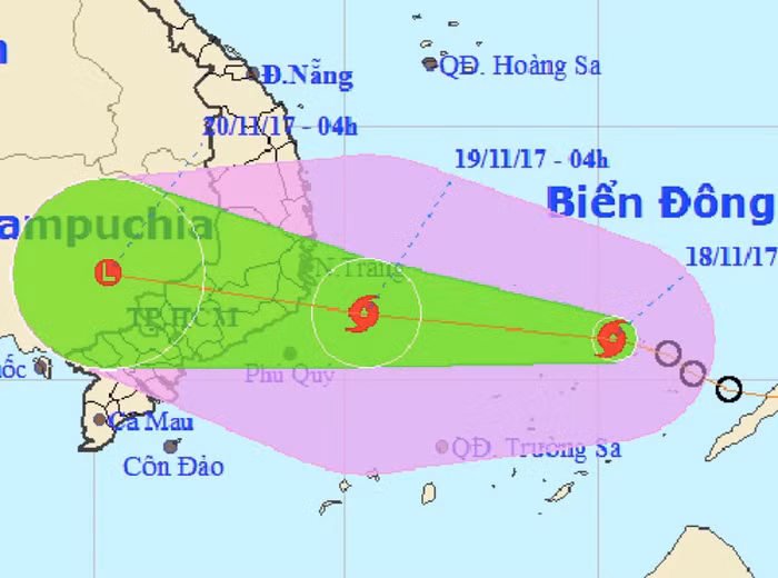 Bão số 14 giật cấp 11 trên quần đảo Trường Sa, tiếp tục "uy hiếp" Nam Bộ