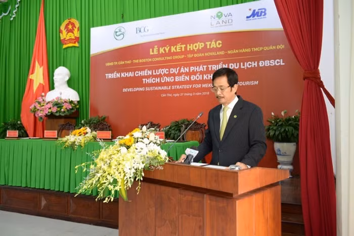 Ông Bùi Thành Nhơn, Chủ tịch HĐQT Tập đoàn Novaland phát biểu tại sự kiện