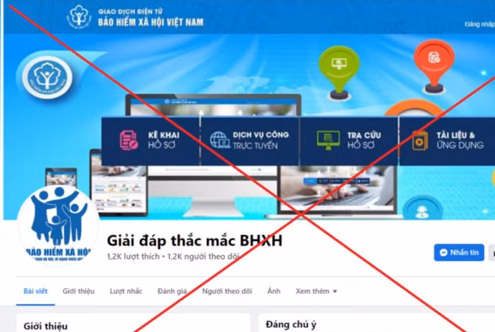 Xuất hiện Fanpage Facebook giả mạo cơ quan Bảo hiểm xã hội lừa đảo chiếm đoạt tài sản