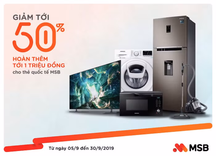 MSB và Samsung tung ưu đãi giảm giá đồ công nghệ đến 50%