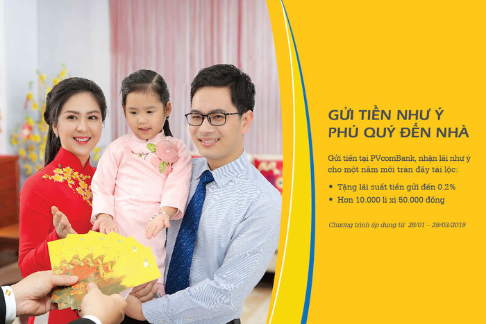 Gửi tiền PVcomBank nhận lì xì Xuân 2019