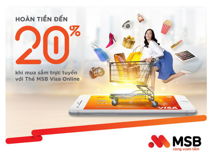 MSB ra mắt thẻ tín dụng có tính năng hoàn tiền tới 20%