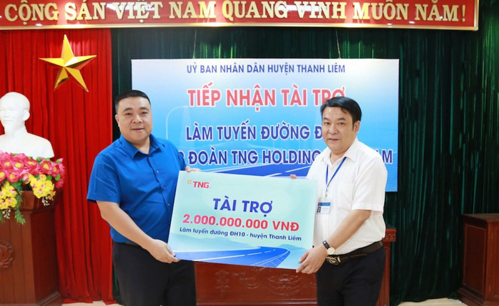 TNG Holdings Việt Nam tài trợ làm đường nông thôn tại Hà Nam