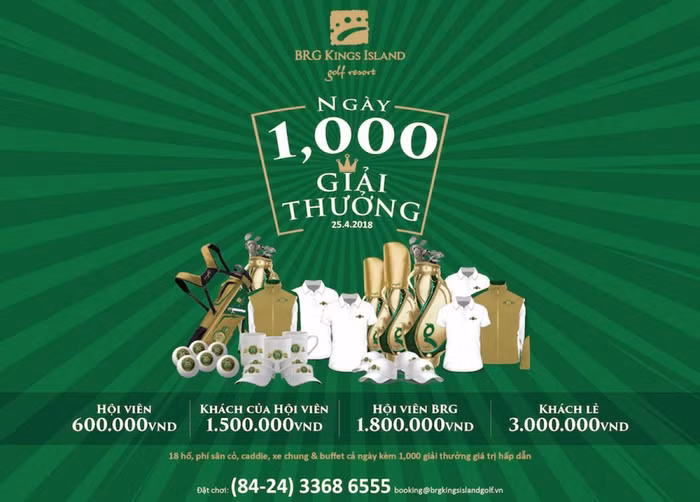 1000 giải thưởng trong ngày kỷ niệm BRG Kings Island Golf Resort tròn 25 tuổi