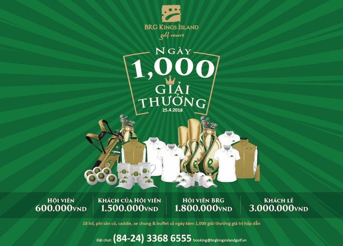 1000 giải thưởng trong ngày kỷ niệm BRG Kings Island Golf Resort tròn 25 tuổi