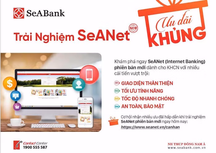Trải nghiệm phiên bản ngân hàng trực tuyến SeANet