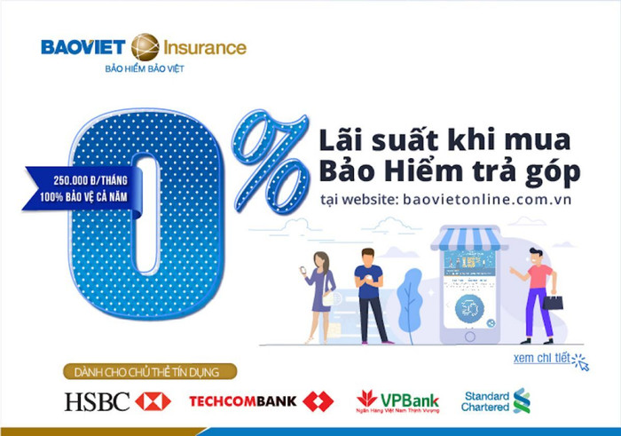 Mua bảo hiểm Bảo Việt trả góp lãi suất 0%