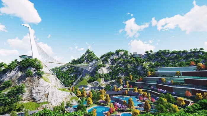 Phối cảnh tổ hợp công viên suối khoáng nóng thuộc GĐ2 dự án Yoko Onsen Quang Hanh