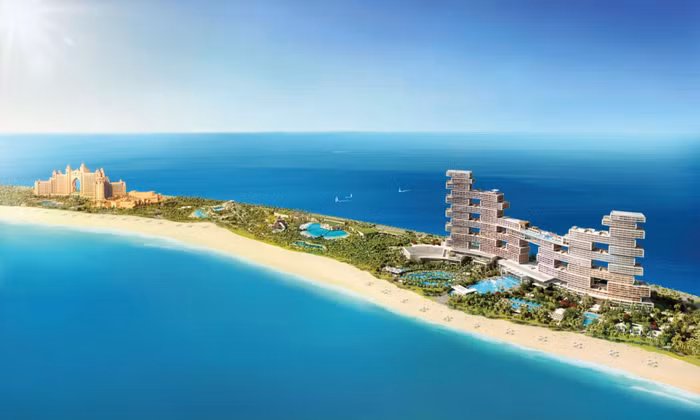 Hai khu nghỉ dưỡng Atlantis the Palm và Atlantis the Royal đặt cạnh nhau