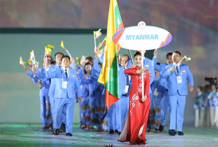Đoàn thể thao Myanmar có 298 vận động viên tranh tài ở 21 bộ môn tại SEA Games 31. (Ảnh: Hải Long/Dân trí)