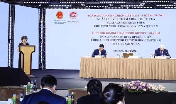 Bà Thái Hương phát biểu tại Tọa đàm Doanh nghiệp Việt Nam - Liên bang Nga