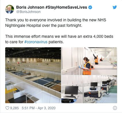 Thái tử Anh mở bệnh viện dã chiến khổng lồ tại London ảnh 1 Thái tử Anh mở bệnh viện dã chiến khổng lồ tại London ảnh 1