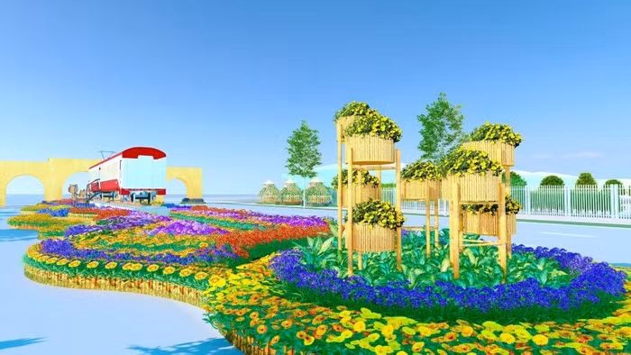 Đường hoa mang chủ đề “Hành trình vàng son Tết Việt” sẽ đưa du khách đi qua nhiều cung bậc cảm xúc tại mỗi chặng hành trình