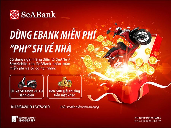 Cùng SeABANK trải nghiệm ngân hàng điện tử và rinh ngay xe SH