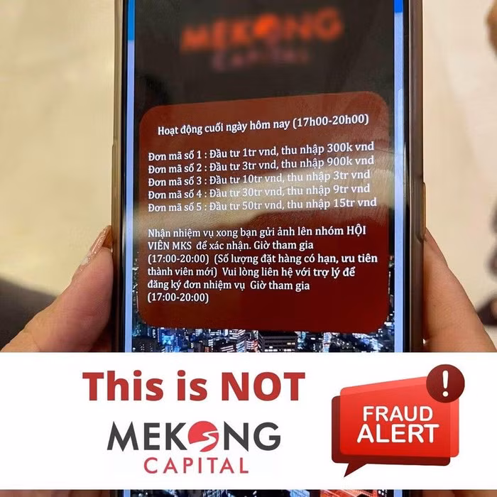 Xuất hiện trang wed giả mạo tên tuổi Mekong Capital để kêu gọi đầu tư
