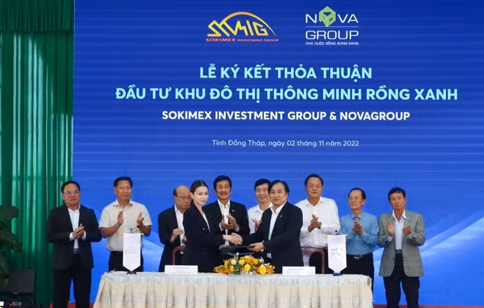 Đại diện NovaGroup và Sokimex ký kết hợp tác phát triển Khu đô thị Blue Dragon tại Đồng Tháp