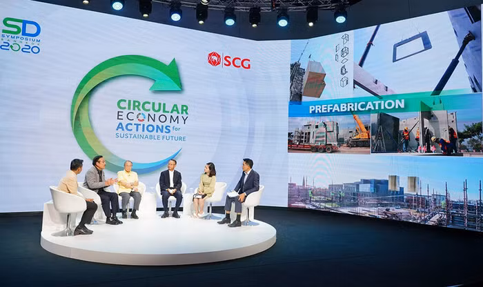 Đại diện mạng lưới hợp tác đa lĩnh vực đang thảo luận các giải pháp với chủ đề “Hợp tác thúc đẩy Kinh tế Tuần hoàn ở Thái Lan” tại hội nghị
