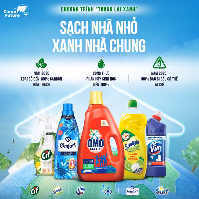 Unilever Việt Nam phát động chiến dịch “Tương lai xanh” đối với ngành hàng Chăm sóc Gia đình