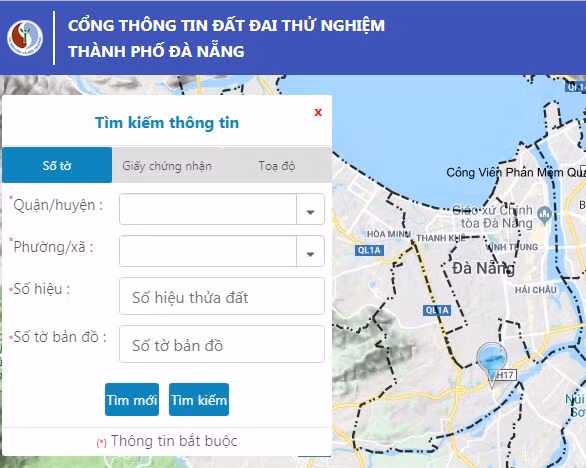 Đà Nẵng công bố Cổng thông tin đất đai