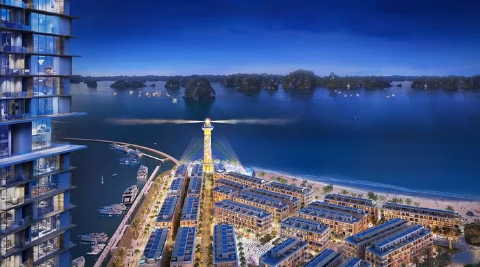 Tầm nhìn bao trọn Vịnh Du thuyền và sự sầm uất của khu shophouse Sun Marina Plaza kế cận