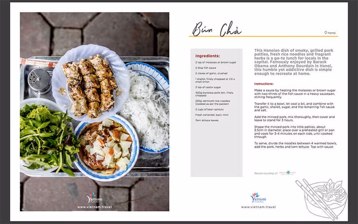 Công thức nấu bún chả nằm trong bộ sản phẩm “Ở nhà cùng Việt Nam”