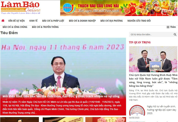 Giao diện Tạp chí Người Làm Báo online tạp chí người làm báo