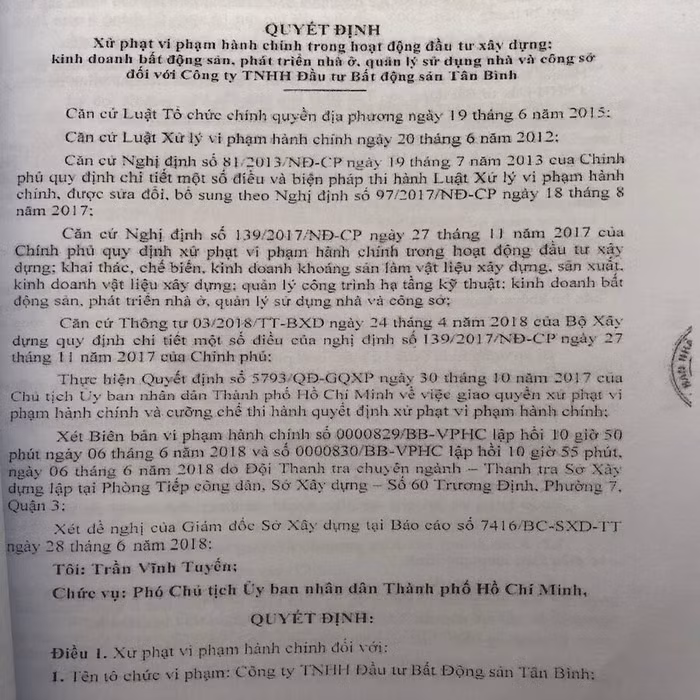 Dự án từng bị xử phạt vì phá vỡ quy hoạch, xây dựng trái phép nhiều hạng mục