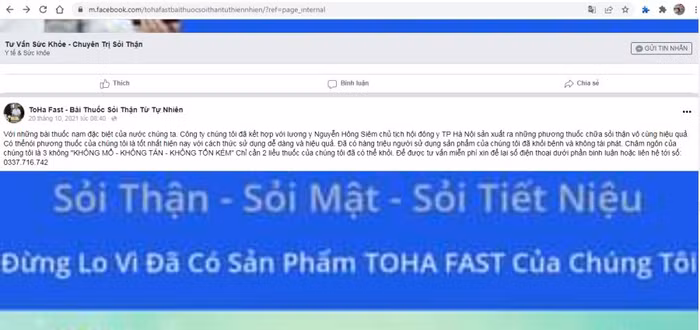 Nội dung quảng cáo sản phẩm viên sủi Toha Fast