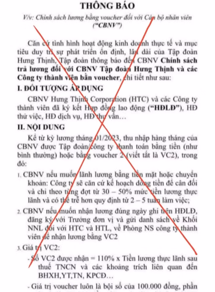 Tập đoàn Hưng Thịnh nói gì trước thông tin trả lương bằng voucher
