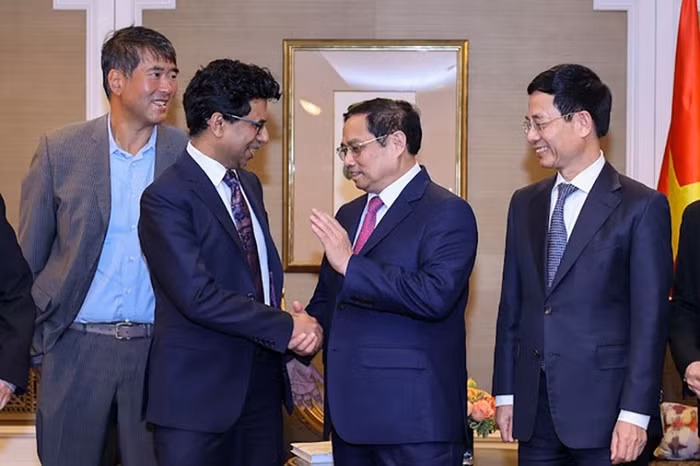 Thủ tướng Phạm Minh Chính tiếp ông Sandy Gupta - Ảnh: VGP/Nhật Bắc