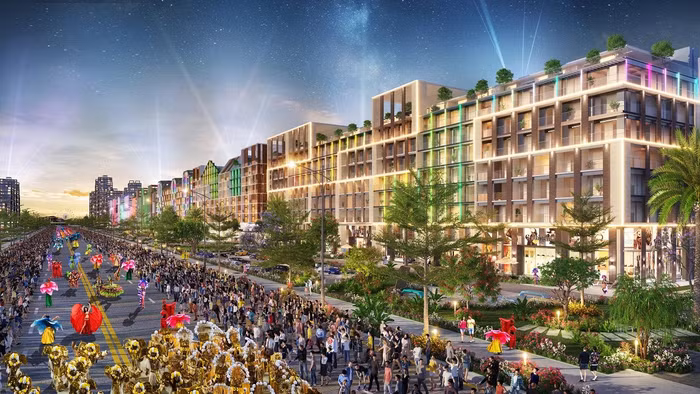 La Fiesta – phân khu tiếp theo của dự án Sun Grand Boulevard với 130 căn boutique townhouse hiện đại náo nhiệt 4 mùa. Ảnh phối cảnh minh họa