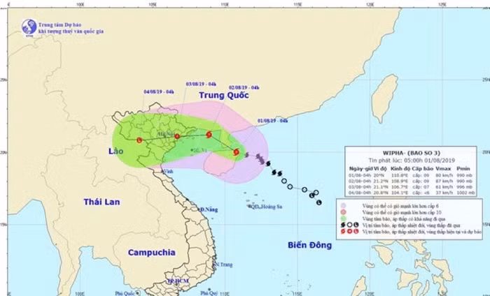 Tối 1/8, bão số 3 vào Vịnh Bắc Bộ, có khả năng mạnh thêm