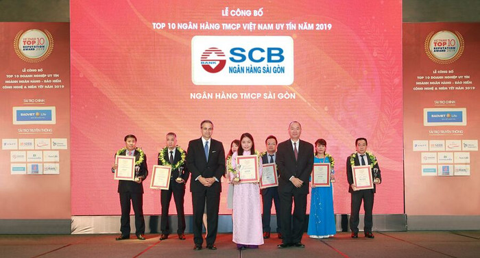 SCB vinh dự nhận danh hiệu "Top 10 ngân hàng thương mại cổ phần tư nhân uy tín năm 2019"