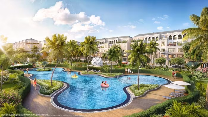 Khung cảnh nhiệt đới biển sống động ở phân khu Cọ Xanh mang tới kỳ nghỉ dưỡng hấp dẫn theo tiêu chuẩn resort cho cư dân