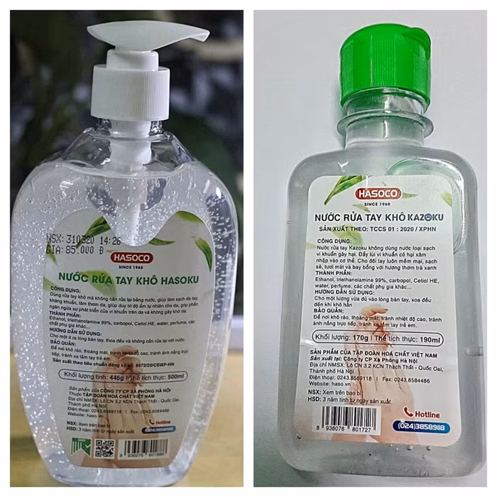 Nước rửa tay Hasoku và Kazoku có thành phần giống nhau đến 100%