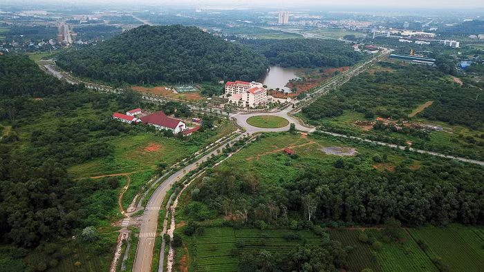 Phối cảnh nhà điều hành của Khu đô thị Đại học Quốc gia Hà Nội