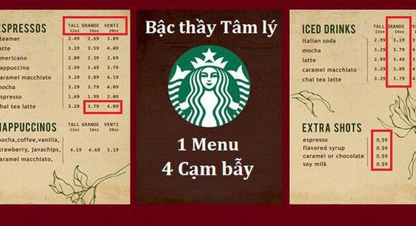 “Bậc thầy” tâm lý học Starbucks và 4 “cạm bẫy” chực chờ trên menu